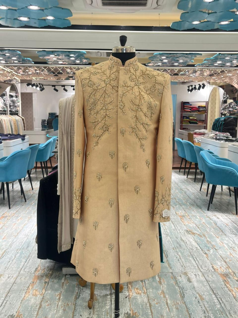 Ivory Embroidered Sherwani