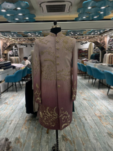 Plum Embroidered Sherwani